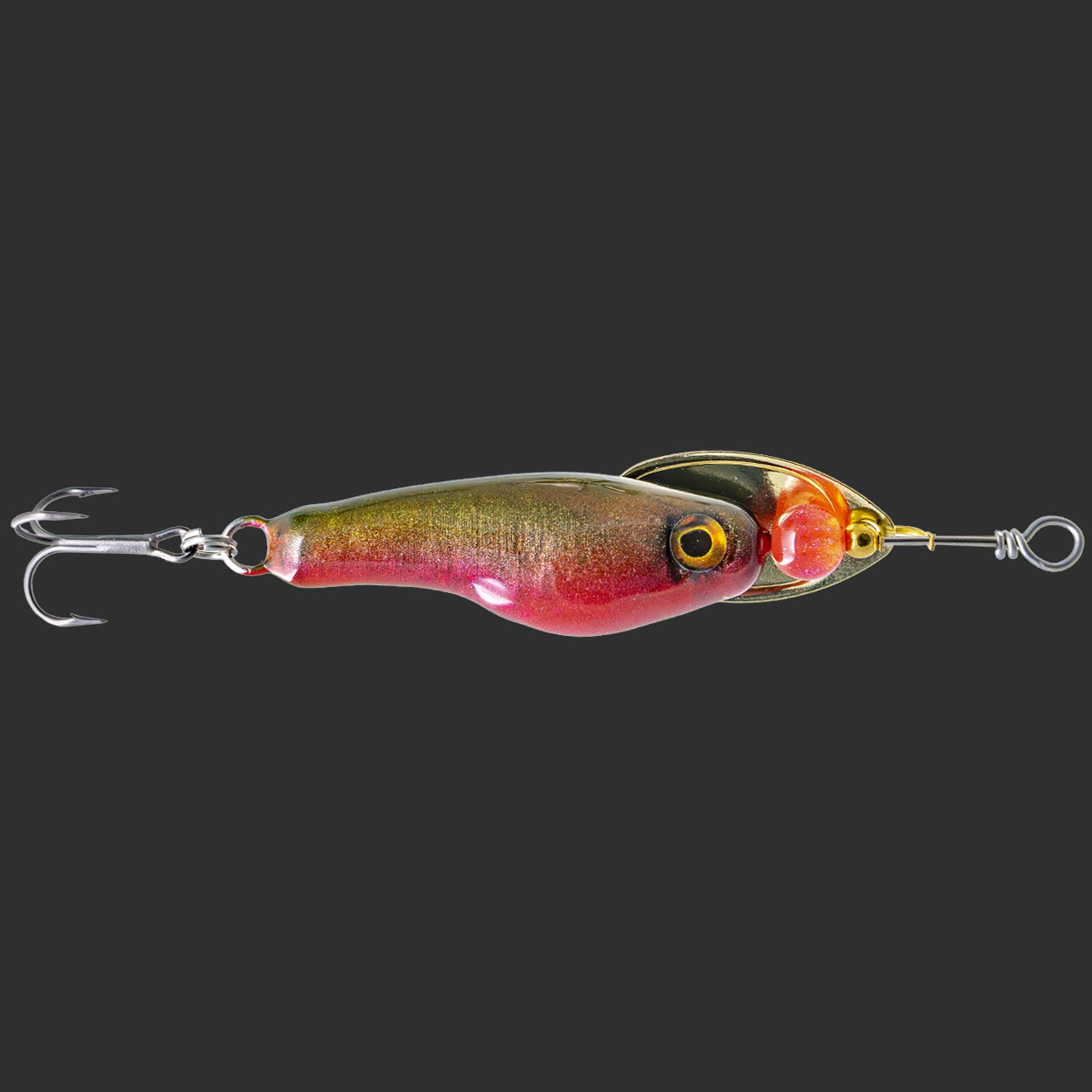 Handcrafted Spinner Lure - Red-Green Colorshift - Muotka Lures