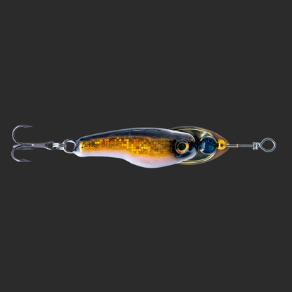 Handcrafted spinner lure in Golden Foil color by Muotka Lures