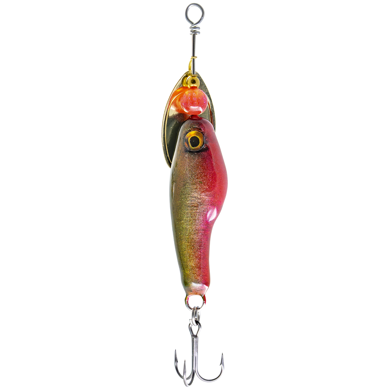 Handcrafted Spinner Lure - Red-Green Colorshift - Muotka Lures