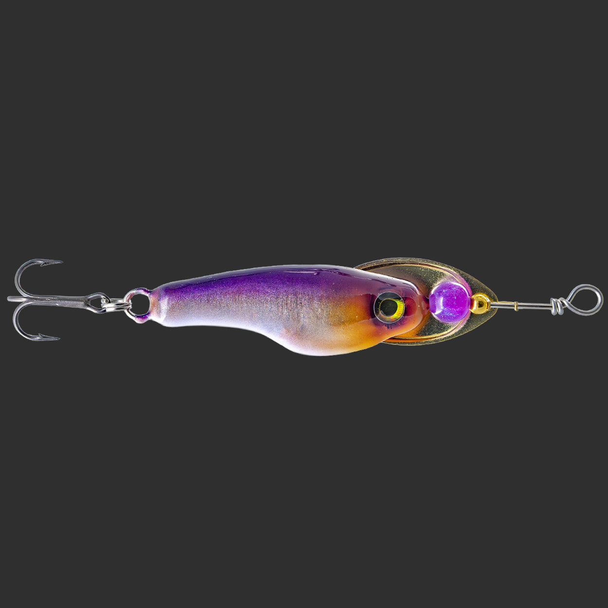 Handcrafted spinner lure in Vuono special color by Muotka Lures